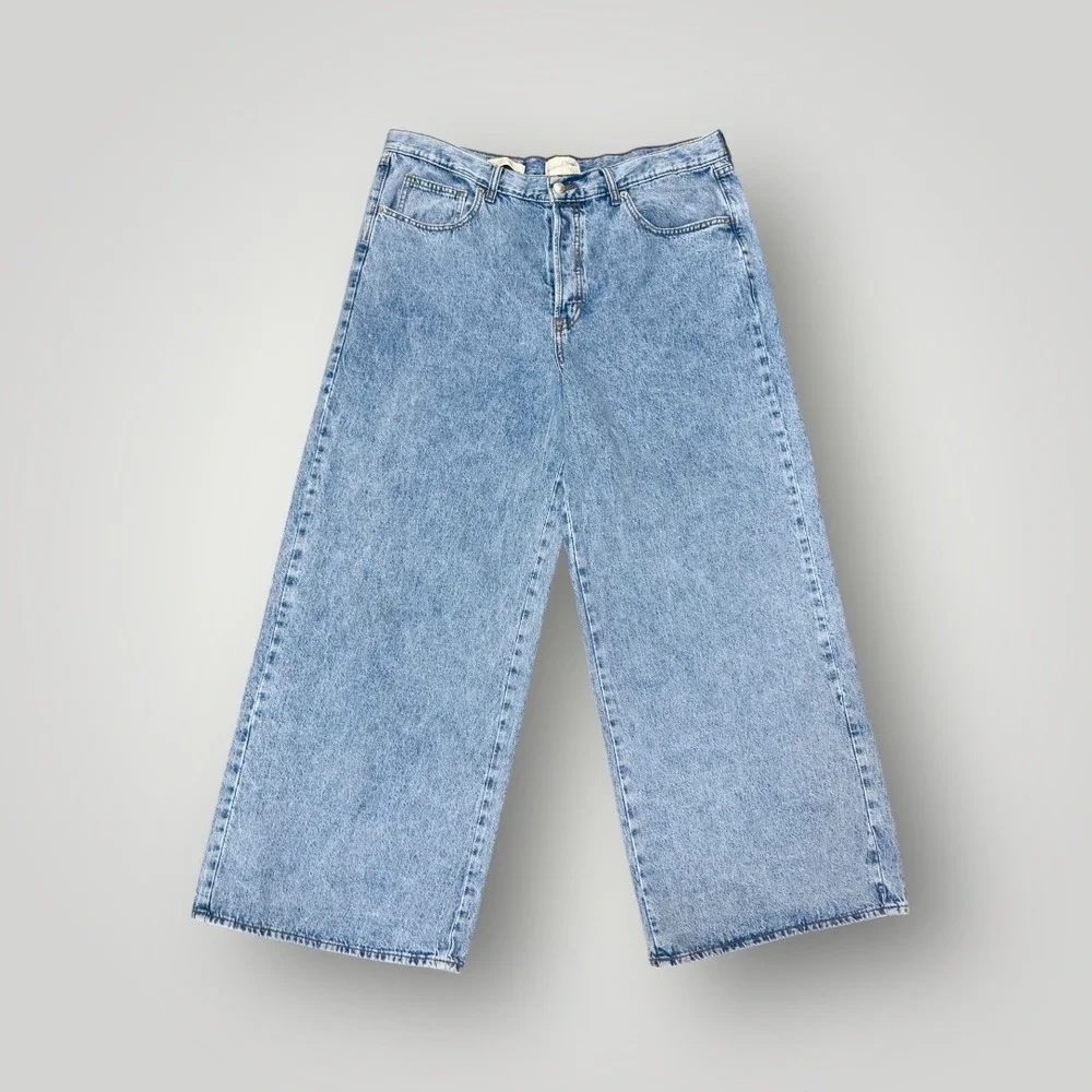 Universal Thread Women's Mid-Rise Super Wide Leg Jeans 100% Cotton Size 16 - Picture 2 of 7